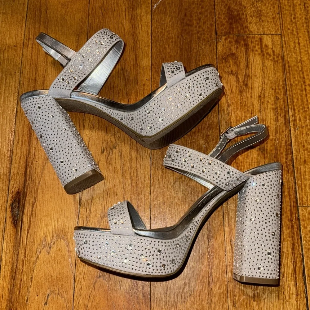 Lulus Rhinestone Platform Heels - Picture 1 of 6